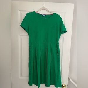 Draper James Green Dress with Pink Trim